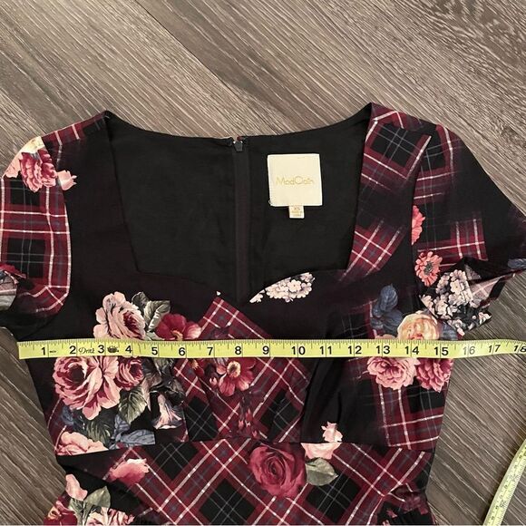 ModCloth floral plaid printed lace dress - Picture 7 of 10